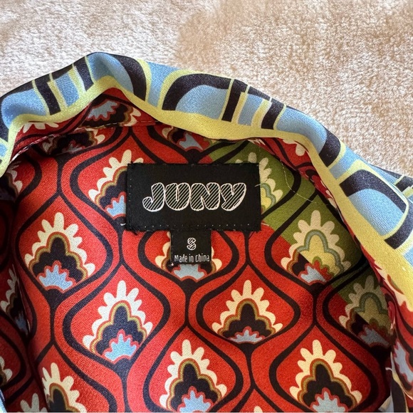 Multicolor Geometric Men's Button-Up Shirt - Picture 3 of 7